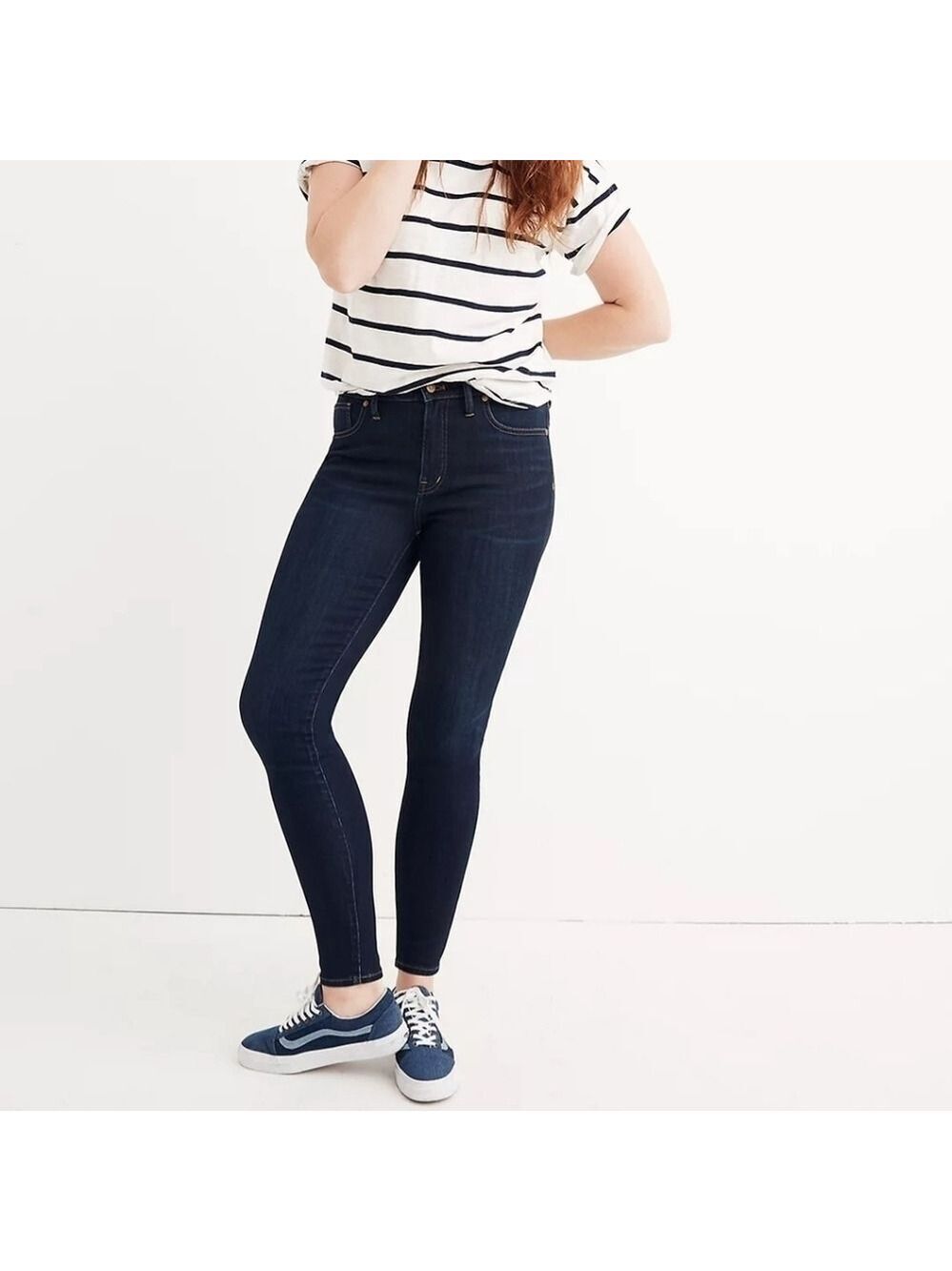 Madewell 9" Mid-Rise Skinny Jeans in Larkspur Wash: TENCEL™ Denim Edition